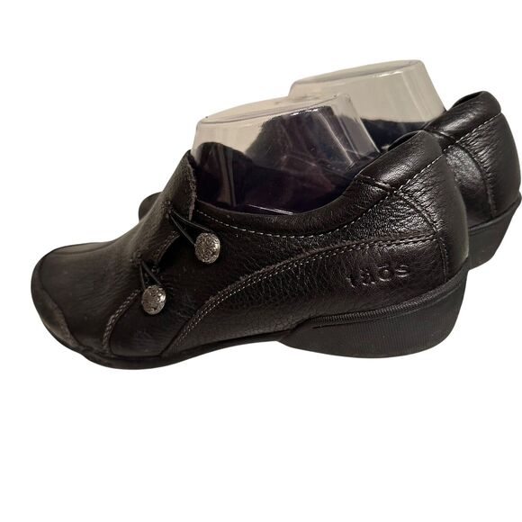 Taos Encore Slip On Black leather Comfort Flat Shoes Womens Sz. 9 Boho Chic EUC - Picture 4 of 16